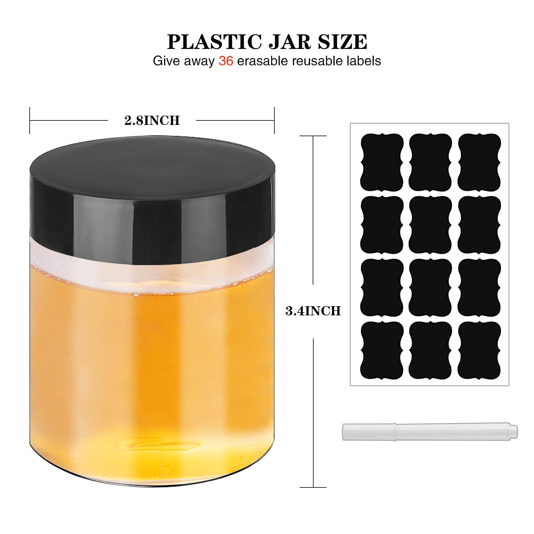 Plastic Jars With Lids 8Oz 36Pcs,Small Cosmetic Slime Containers Clear Travel Round Jars Empty Refillable Sample Containers Leak